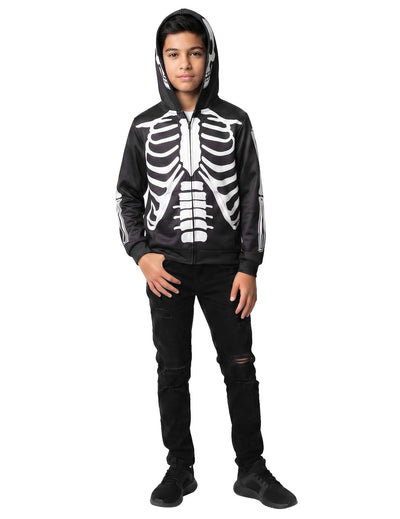 Veste à capuche imprimé squelette adolescent