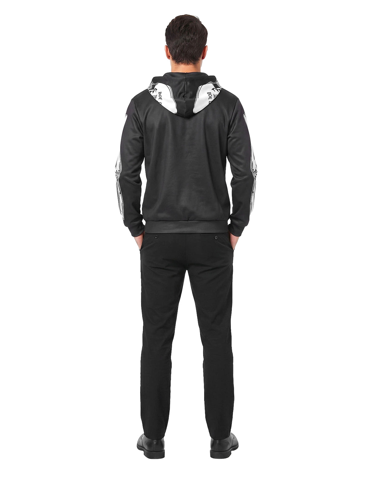 Veste à capuche imprimé squelette adulte