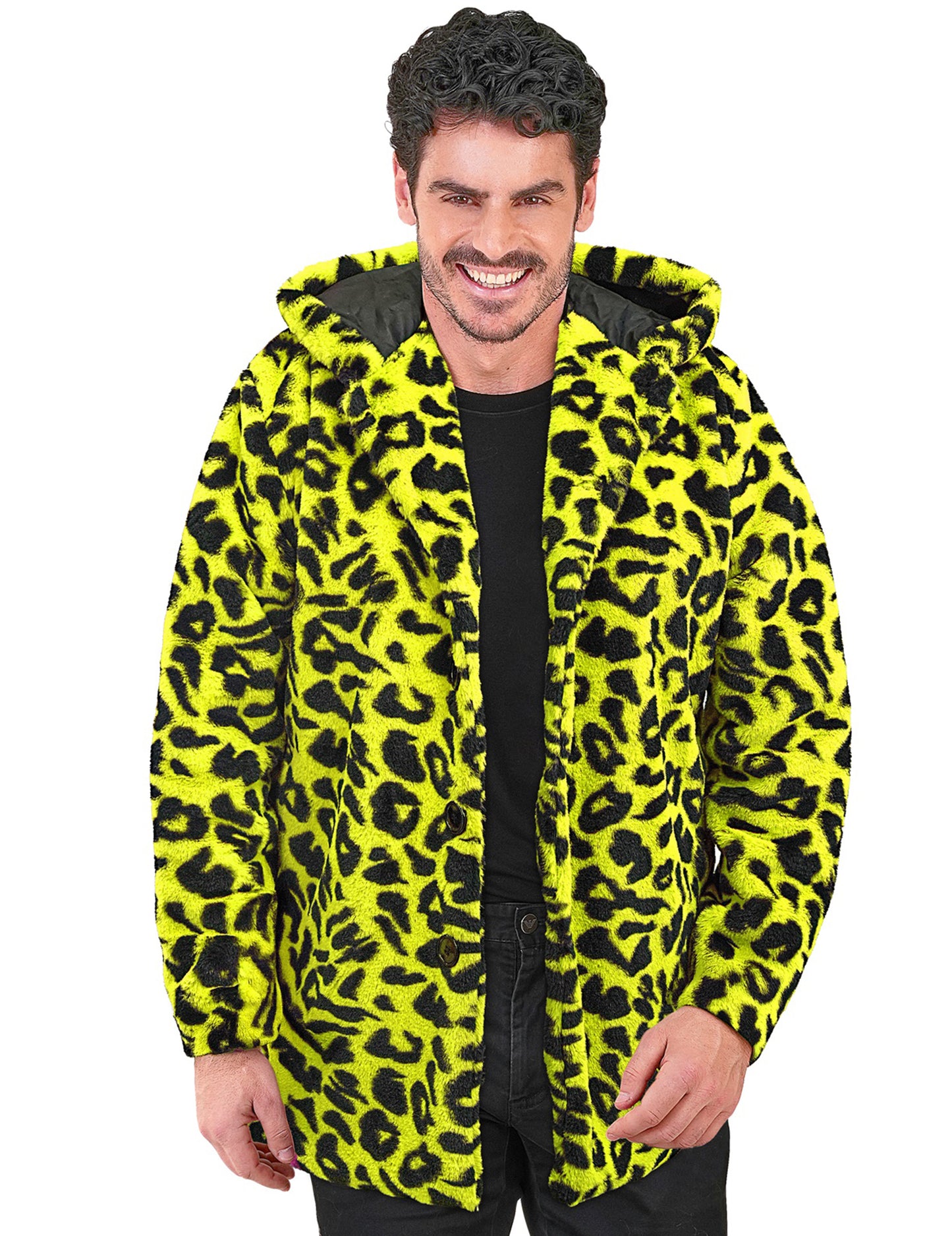 Gelbe Leoparden-Kapuzenjacke für Erwachsene