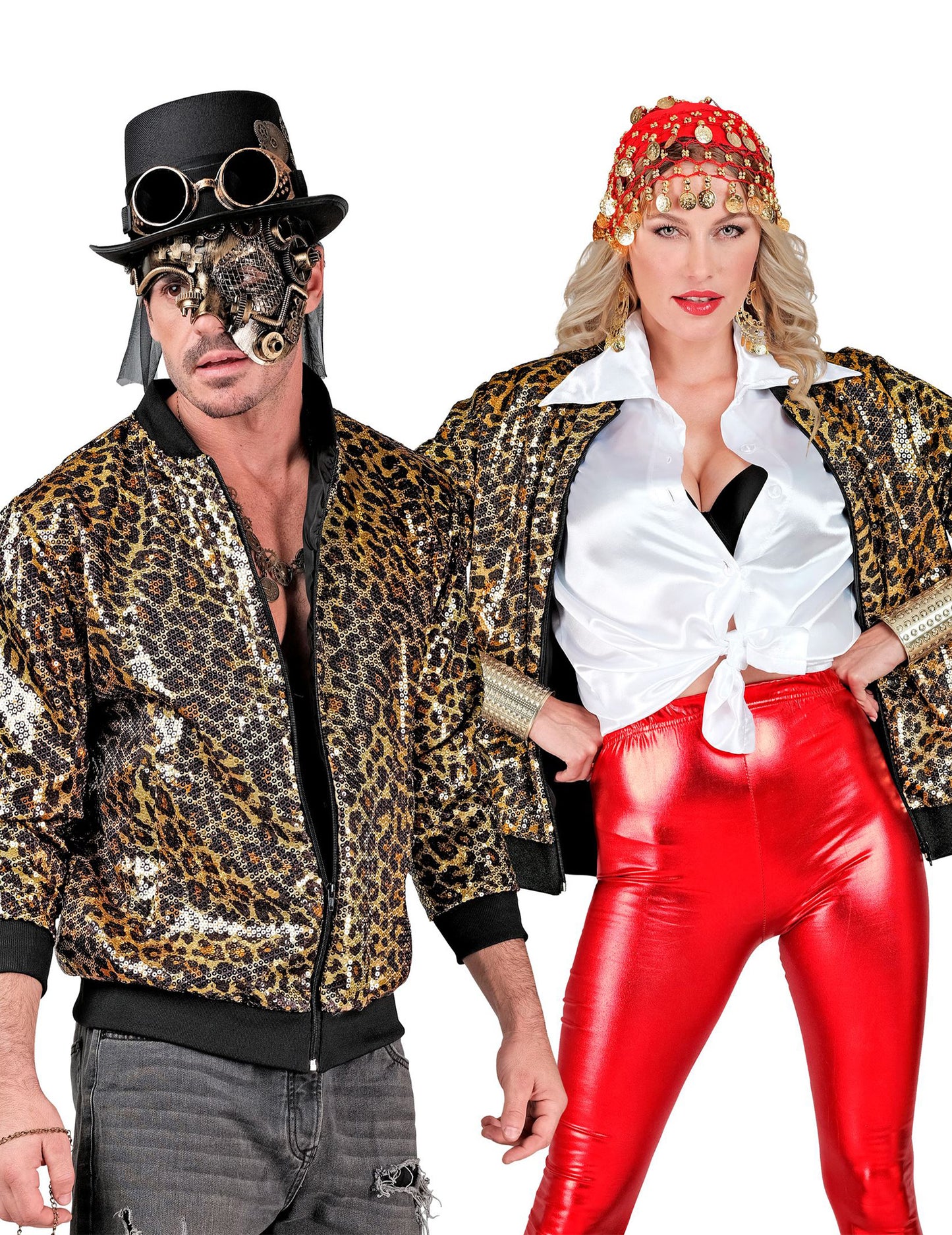 Dospělá bunda s leopardím flitry