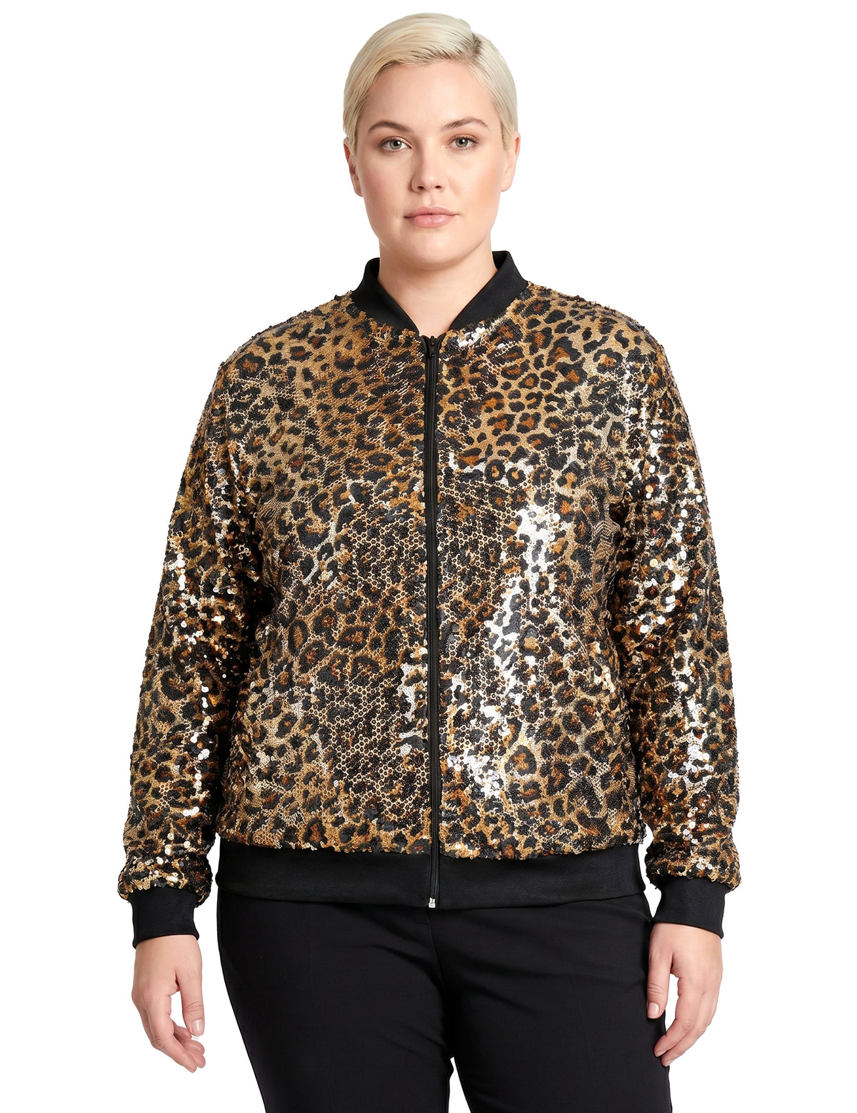 Dospělá bunda s leopardím flitry