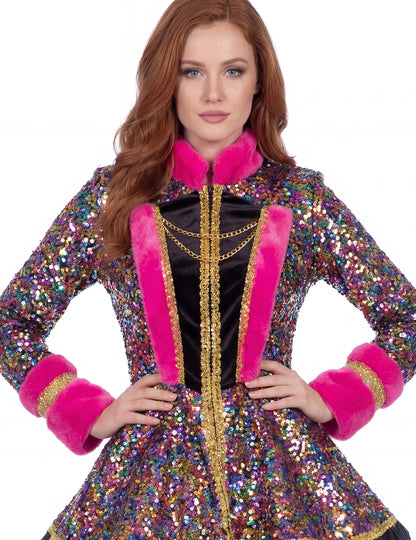 Dámská luxusní vícebarevná flitrová bunda