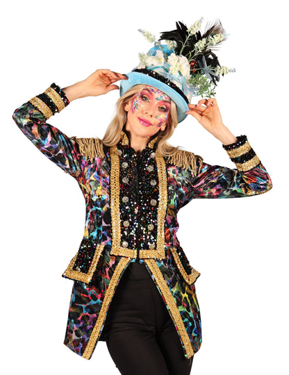 Luxusní dámská karnevalová bunda v neonových barvách