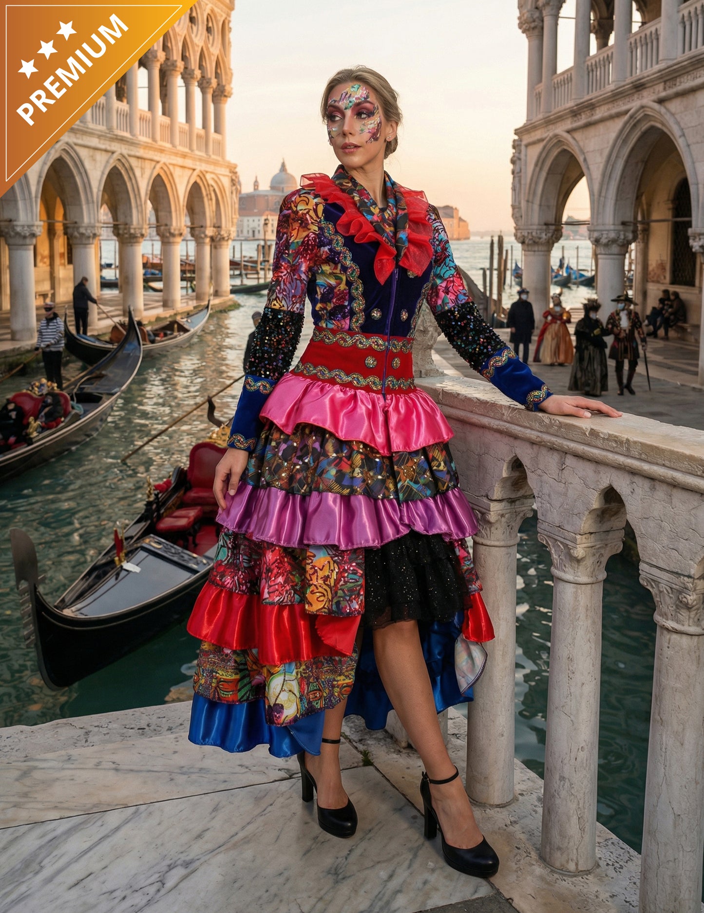 Luxusní dámská karnevalová bunda ve vícebarevném stylu Fiesta Carnival