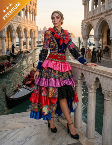 Luxusní dámská karnevalová bunda ve vícebarevném stylu Fiesta Carnival