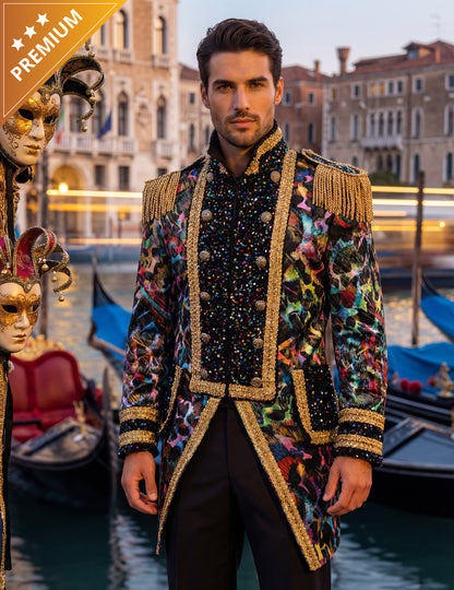 Luxusní pánská karnevalová bunda v neonových barvách