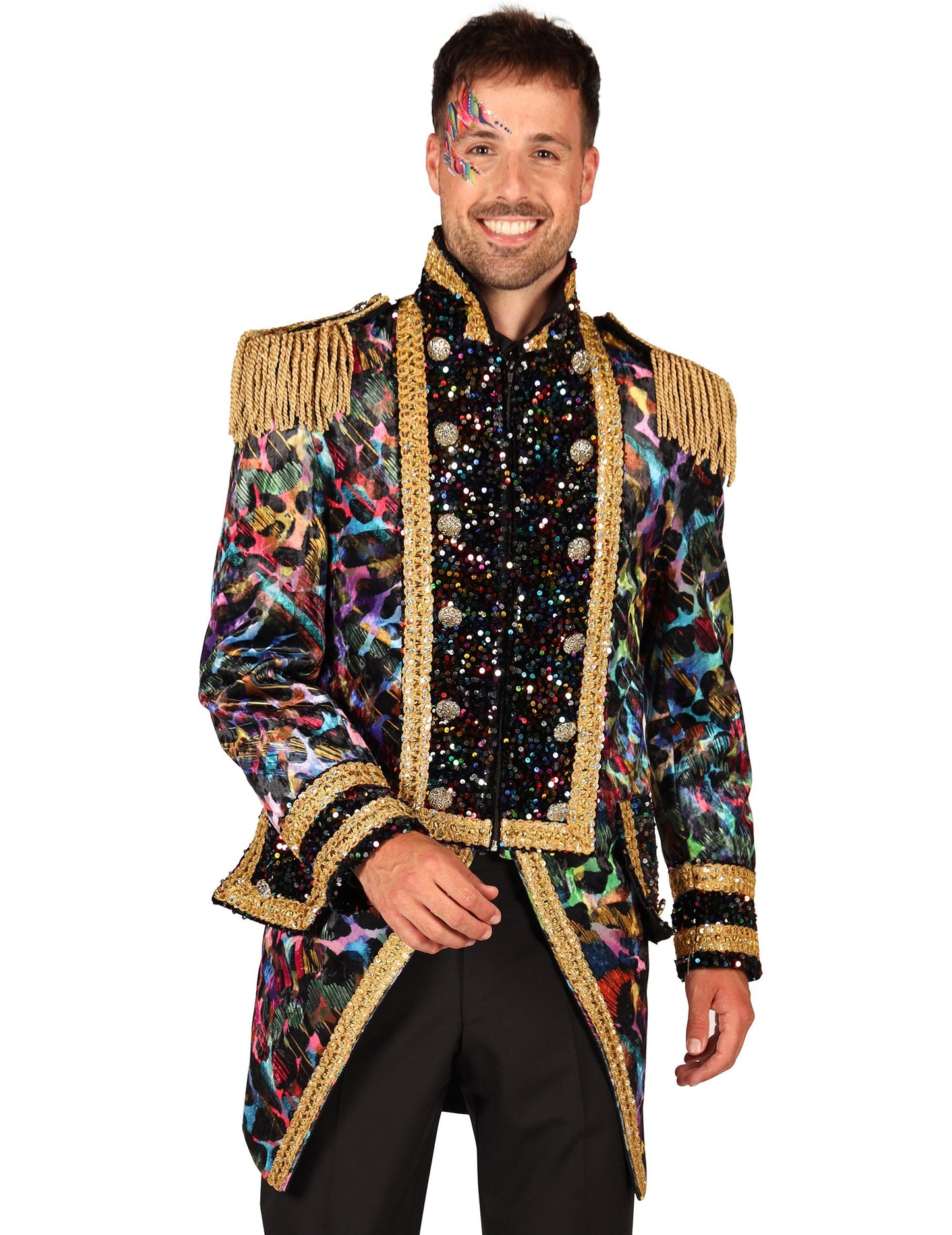 Luxusní pánská karnevalová bunda v neonových barvách