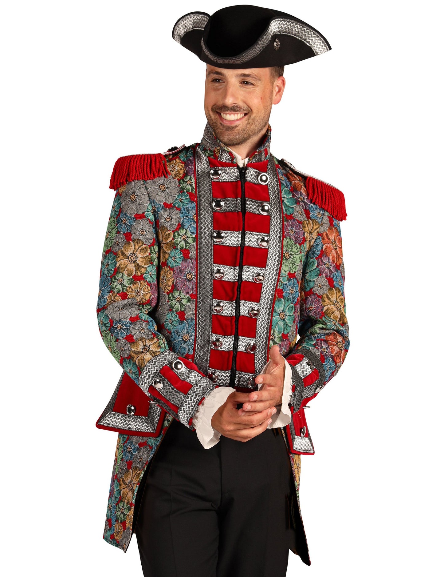 Pánská luxusní karnevalová bunda s květinovým vzorem