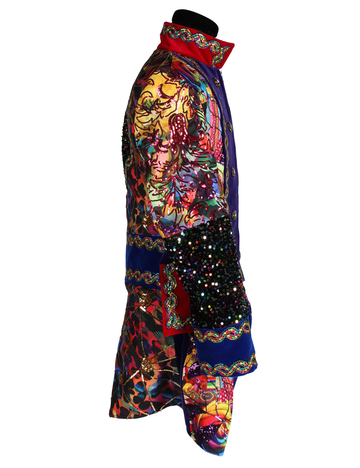 Vue de profil de la veste de carnaval style Fiesta Carnavale