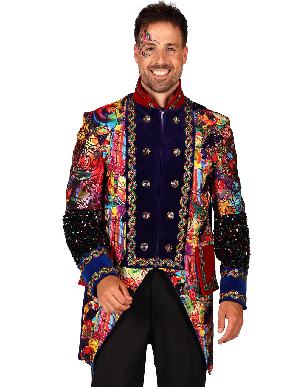 Vue de profil de la veste de carnaval style Fiesta Carnavale