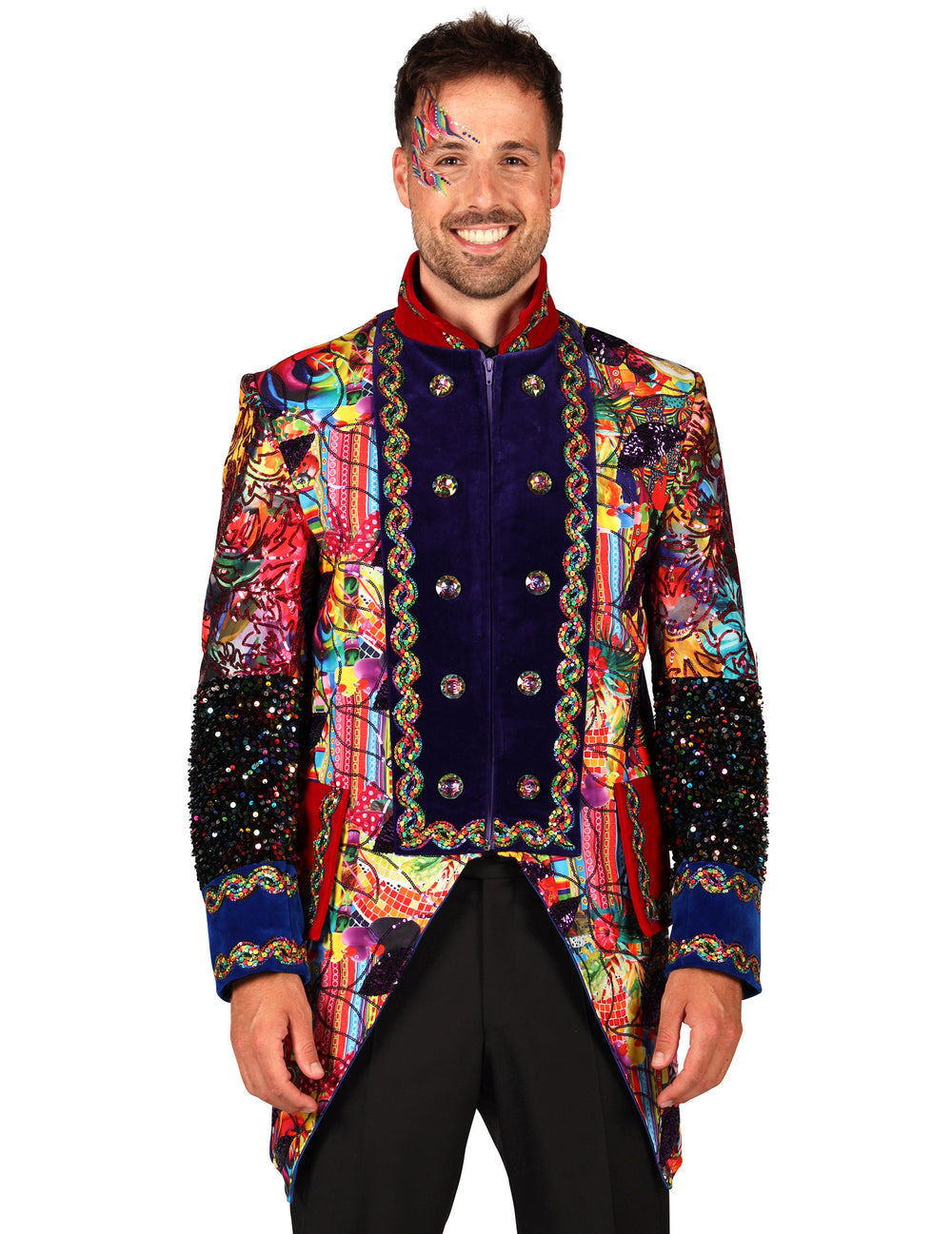 Vue de dos de la veste de carnaval style Fiesta Carnavale pour homme