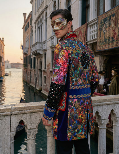 Luxusní pánská karnevalová bunda ve vícebarevném stylu Fiesta Carnival