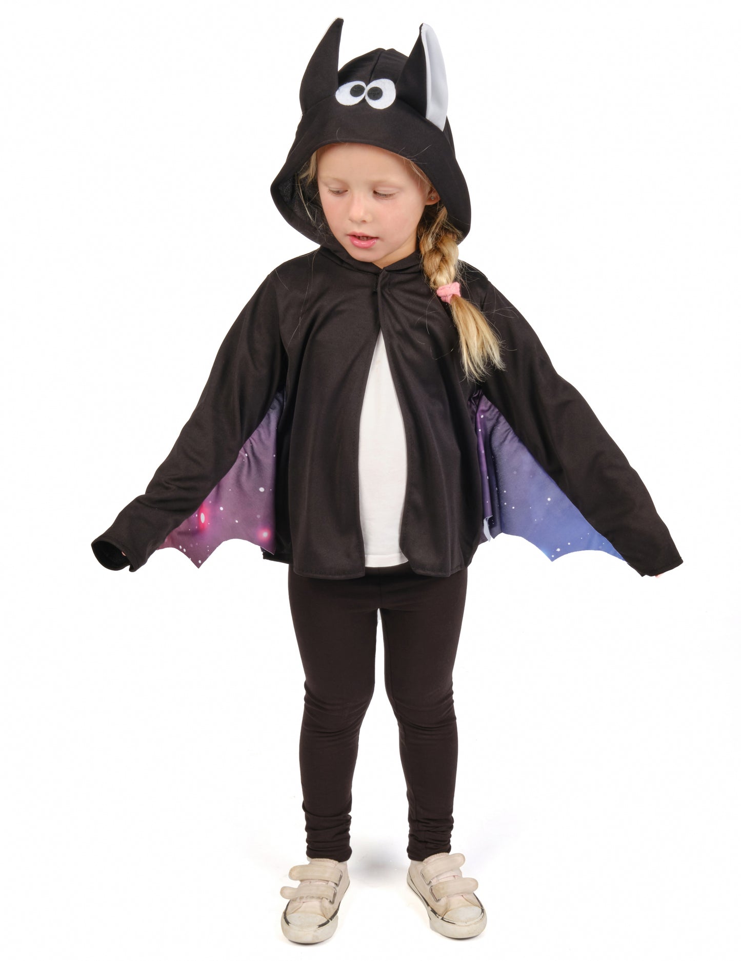 Dětská černofialová bunda s motivem netopýřích křídel