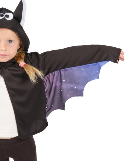 Dětská černofialová bunda s motivem netopýřích křídel