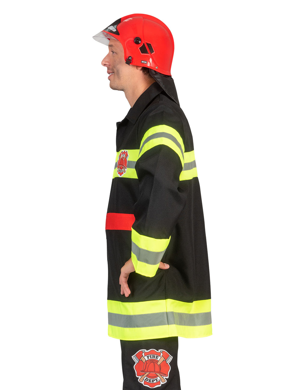 Vue de profil de la veste de pompier pour adulte