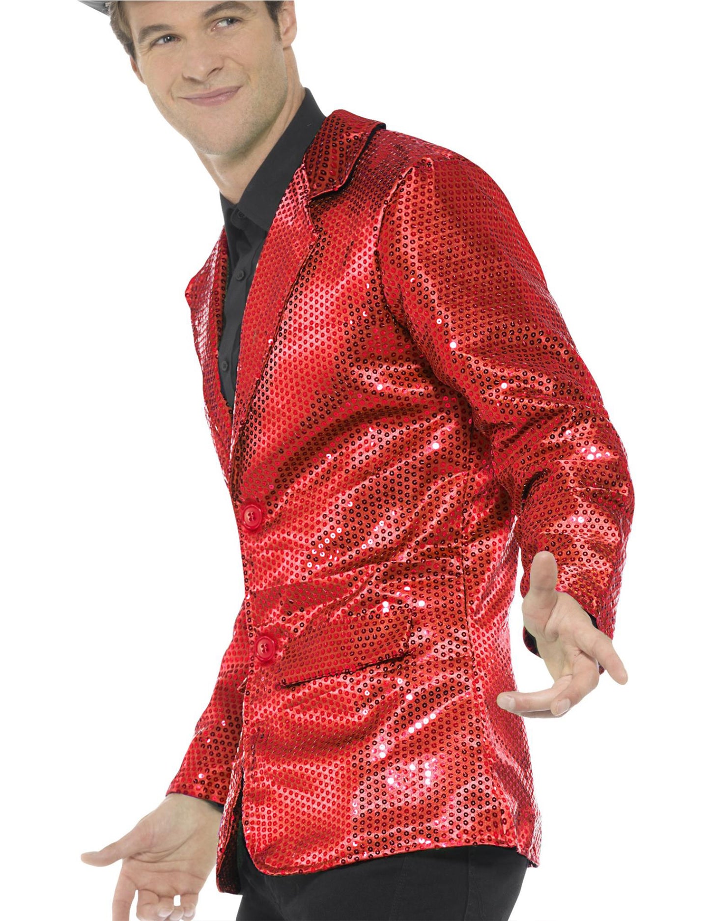 Červená disco bunda s luxusním mužem