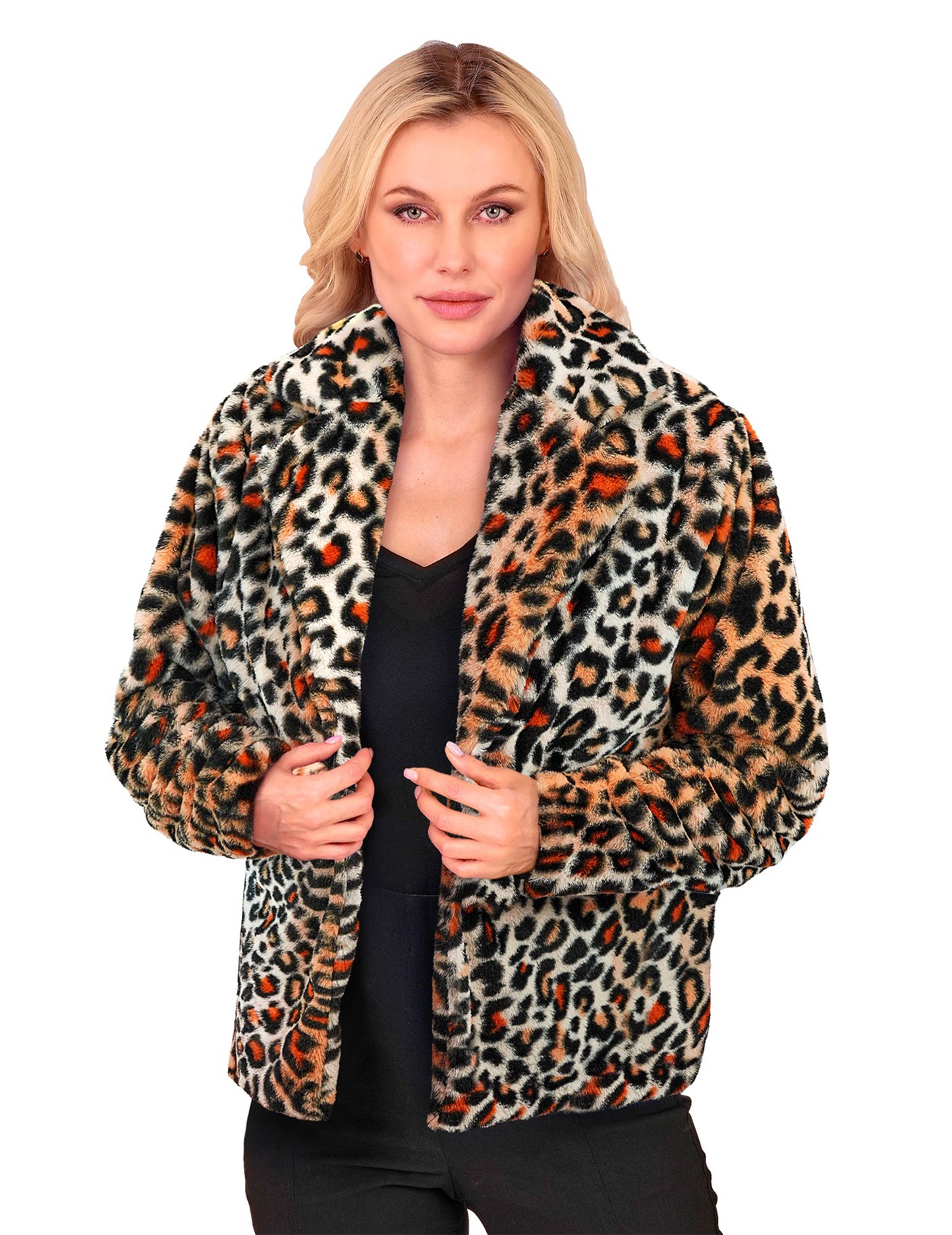 Dámská plyšová bunda leopard 