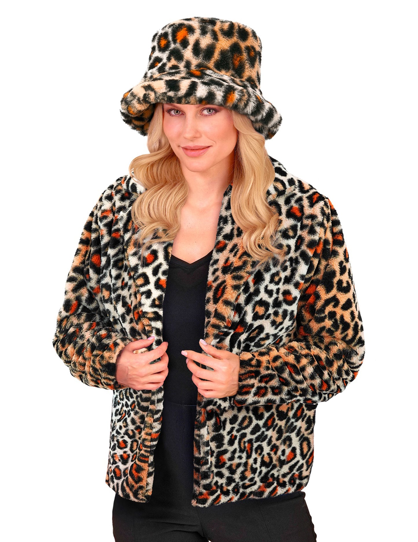 Dámská plyšová bunda leopard 