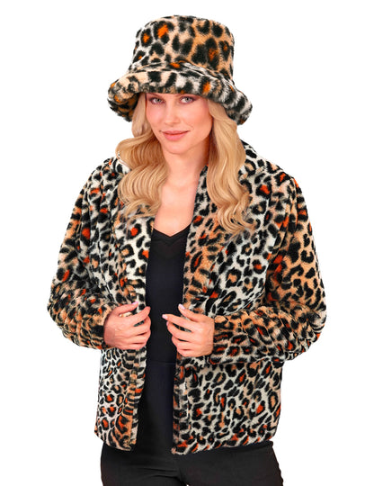 Dámská plyšová bunda leopard 