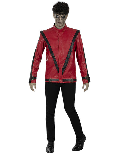 Veste Michael Jackson Thriller pour adulte rouge et noire