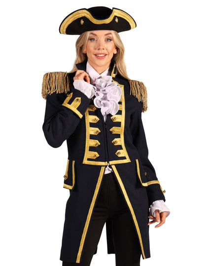 Veste militaire bataille de Waterloo bleu marine femme