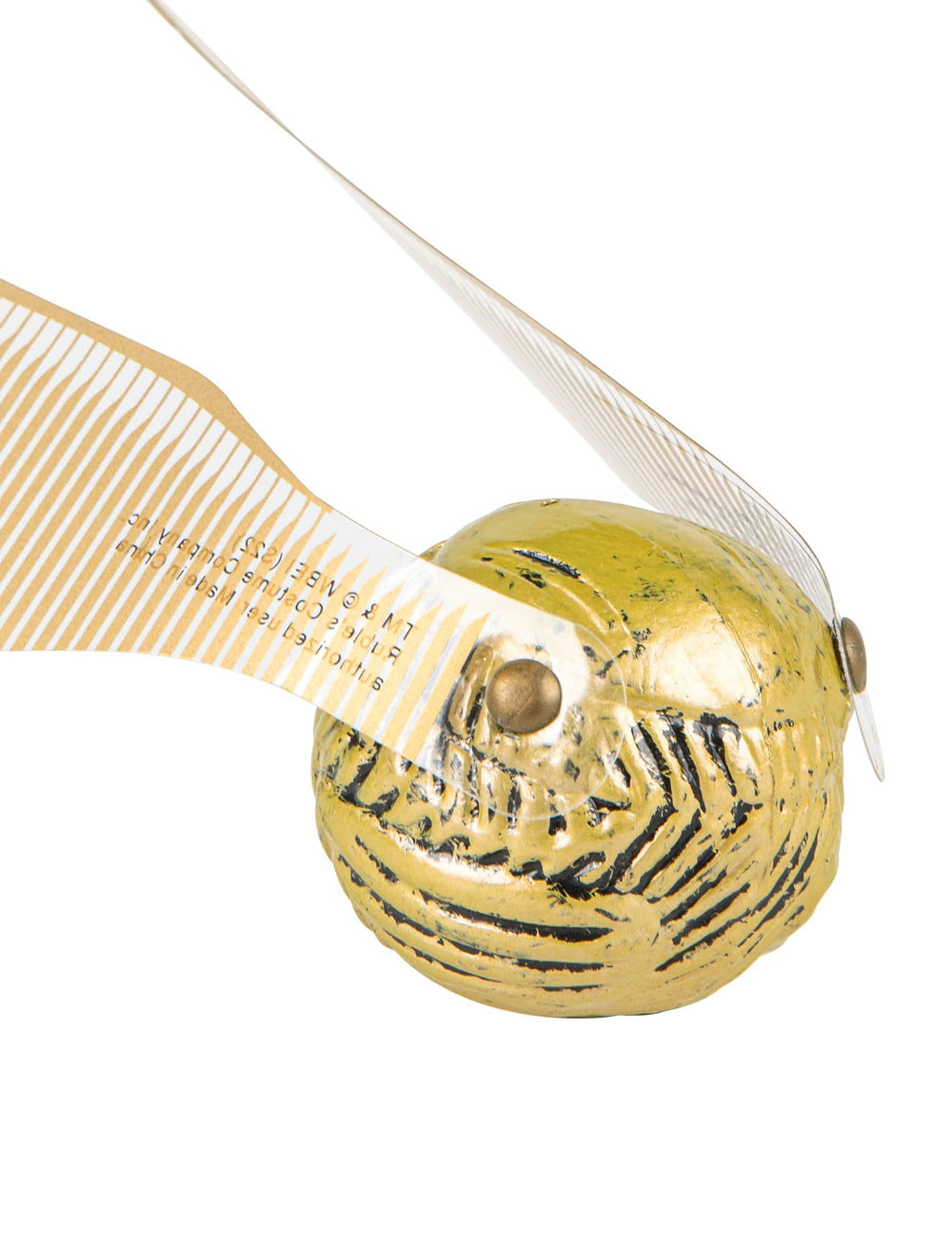 Detailní záběr na detaily a uchycení křídel doplňku Vif d'or Harry Potter