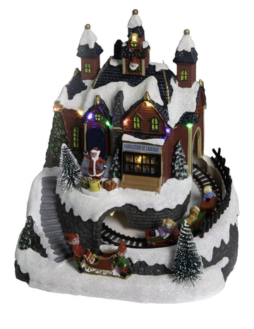 Vánoční dílna vesnička 20 x 19 cm animovaný a hudební