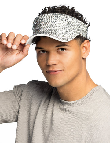 Strieborný šilt s kamienkami pre dospelých