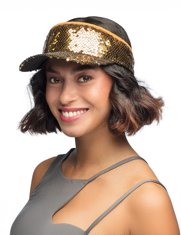 Zlatý flitrovaný kšilt pro dospělé