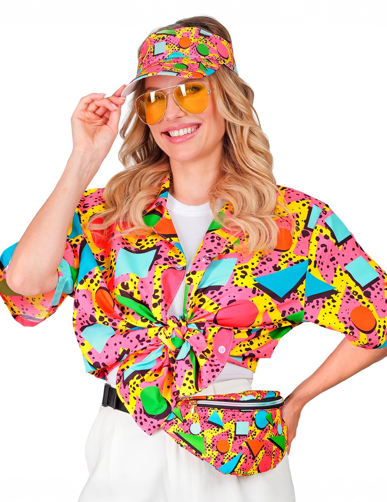 Dospělý vícebarevný kšilt s vzorem 90. let a banánem