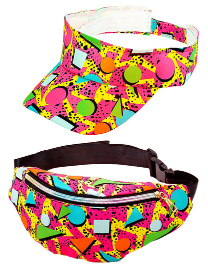 Dospělý vícebarevný kšilt s vzorem 90. let a banánem