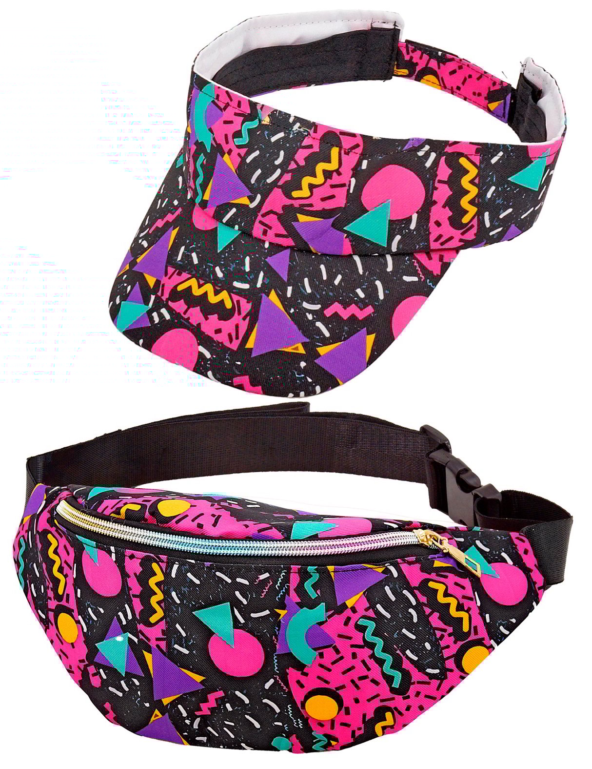 Dospělý černý kšilt s vzorem 90. let a banánem