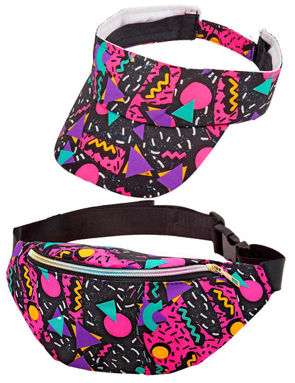 Dospělý černý kšilt s vzorem 90. let a banánem