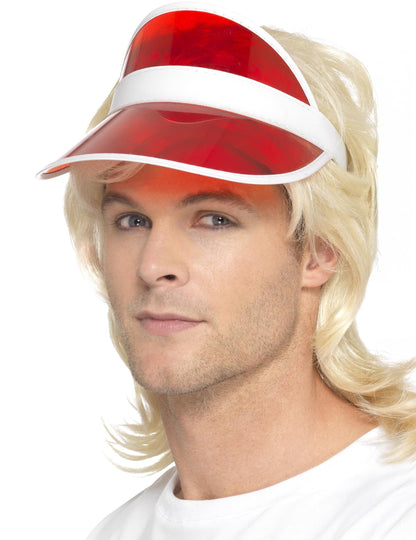 Visière joueur de poker pour adulte rouge transparente