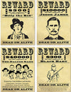 Affiches de récompense Bandits américains pour décoration noir et beige effet vintage