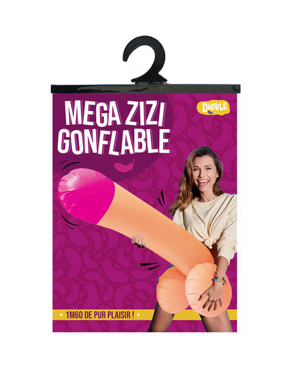 Vue de l'emballage du zizi gonflable géant pour adulte