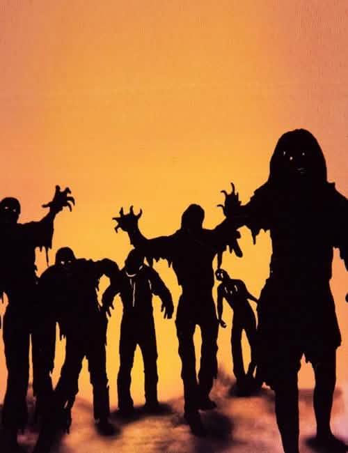 Balení dekorativních samolepek zombie na halloween černá a oranžová